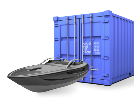 Boat near container